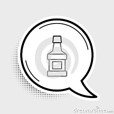 Line Whiskey bottle icon isolated on grey background. Colorful outline concept. Vector Stock Photo