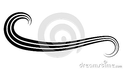 Line wiggly winding, squiggly curl logo, calligraphic element Vector Illustration