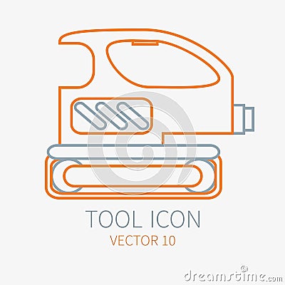 Line working color grinder for construction, building and home repair icon. Vector illustration. Element for design Vector Illustration