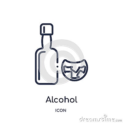 Linear alcohol icon from Drinks outline collection. Thin line alcohol vector isolated on white background. alcohol trendy Vector Illustration