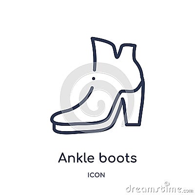 Linear ankle boots icon from Clothes outline collection. Thin line ankle boots vector isolated on white background. ankle boots Vector Illustration