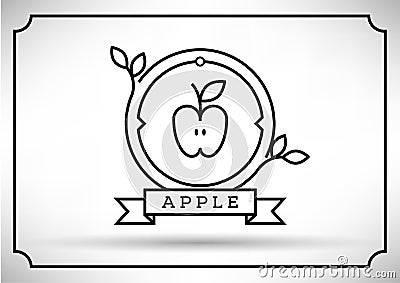 Linear Apple Vector Icon Stock Photo