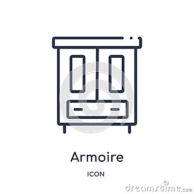 Linear armoire icon from Furniture and household outline collection. Thin line armoire icon isolated on white background. armoire Vector Illustration