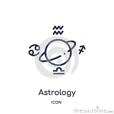 Linear astrology icon from Astronomy outline collection. Thin line astrology vector isolated on white background. astrology trendy Vector Illustration