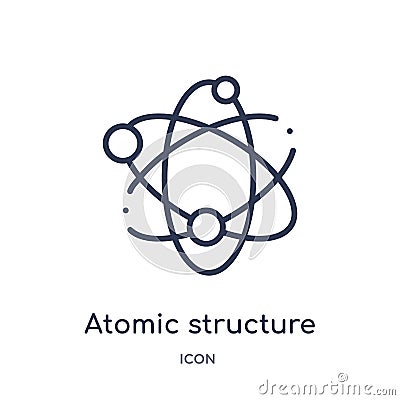 Linear atomic structure icon from Medical outline collection. Thin line atomic structure icon isolated on white background. atomic Vector Illustration