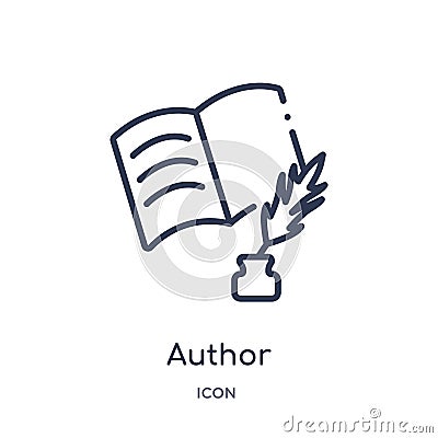 Linear author icon from Cinema outline collection. Thin line author vector isolated on white background. author trendy Vector Illustration