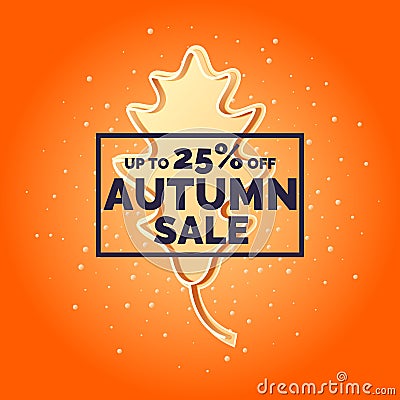 Linear Autumn sale banner Vector Illustration