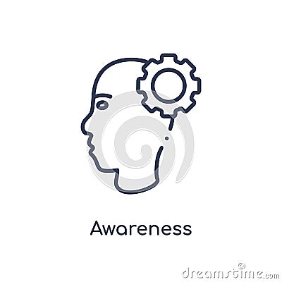 Linear awareness icon from Charity outline collection. Thin line awareness vector isolated on white background. awareness trendy Vector Illustration