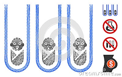 Linear Baby Cloning Test-Tubes Vector Mesh Stock Photo