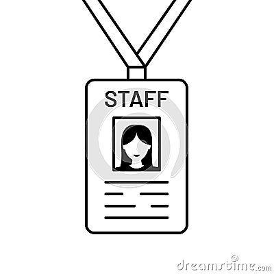 linear badge staff sign Vector Illustration