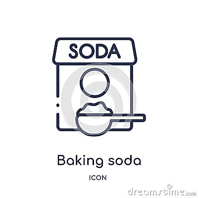 Linear baking soda icon from Cleaning outline collection. Thin line baking soda vector isolated on white background. baking soda Vector Illustration