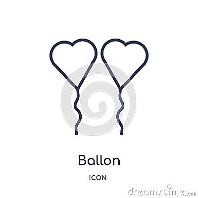 Linear ballon icon from Birthday party outline collection. Thin line ballon vector isolated on white background. ballon trendy Vector Illustration