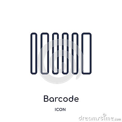 Linear barcode icon from Delivery and logistic outline collection. Thin line barcode vector isolated on white background. barcode Vector Illustration