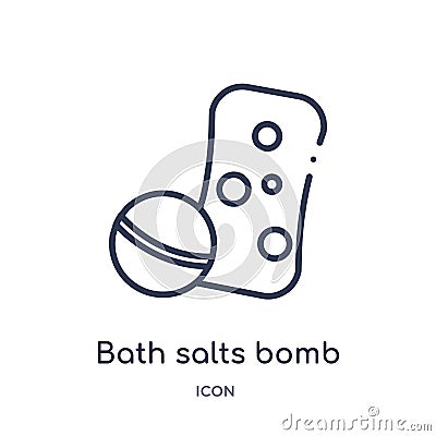 Linear bath salts bomb icon from Beauty outline collection. Thin line bath salts bomb vector isolated on white background. bath Vector Illustration
