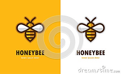 Linear bee icon. Vector Illustration