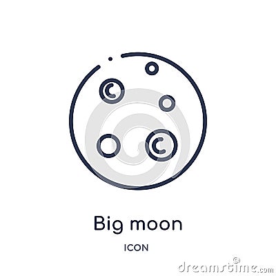 Linear big moon icon from Astronomy outline collection. Thin line big moon vector isolated on white background. big moon trendy Vector Illustration