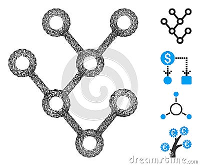 Linear Binary Tree Vector Mesh Stock Photo