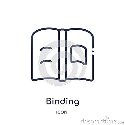 Linear binding icon from Education outline collection. Thin line binding icon isolated on white background. binding trendy Vector Illustration