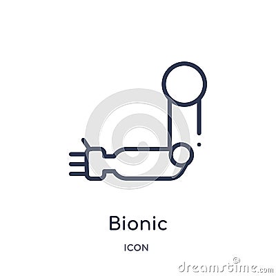 Linear bionic icon from Artifical intelligence outline collection. Thin line bionic vector isolated on white background. bionic Vector Illustration