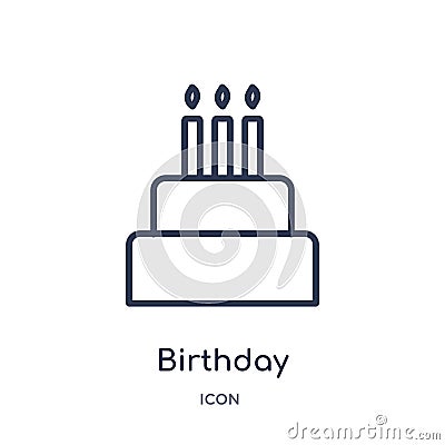 Linear birthday icon from Birthday party outline collection. Thin line birthday vector isolated on white background. birthday Vector Illustration