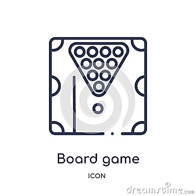 Linear board game icon from Entertainment and arcade outline collection. Thin line board game vector isolated on white background Vector Illustration