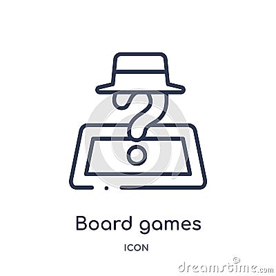 Linear board games with roles icon from Entertainment outline collection. Thin line board games with roles icon isolated on white Vector Illustration