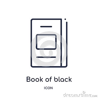 Linear book of black cover icon from Education outline collection. Thin line book of black cover icon isolated on white background Vector Illustration