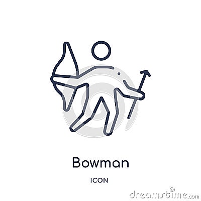 Linear bowman icon from Hockey outline collection. Thin line bowman icon isolated on white background. bowman trendy illustration Vector Illustration