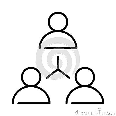 Linear business connection icon vector illustration. Partnership teamwork communication friendship Vector Illustration