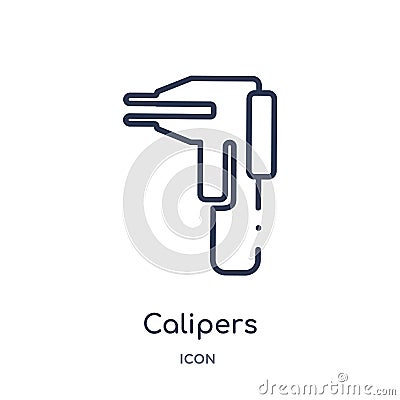 Linear calipers icon from Edit tools outline collection. Thin line calipers icon isolated on white background. calipers trendy Vector Illustration