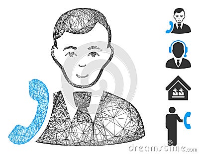 Linear Call Manager Vector Mesh Vector Illustration