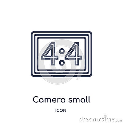 Linear camera small screen size icon from Electronic stuff fill outline collection. Thin line camera small screen size vector Vector Illustration