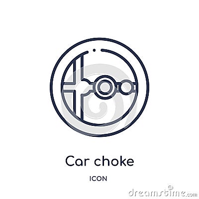Linear car choke icon from Car parts outline collection. Thin line car choke vector isolated on white background. car choke trendy Vector Illustration