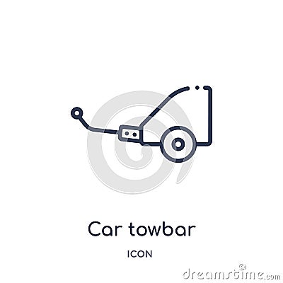 Linear car towbar icon from Car parts outline collection. Thin line car towbar vector isolated on white background. car towbar Vector Illustration