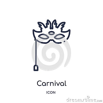 Linear carnival icon from Circus outline collection. Thin line carnival vector isolated on white background. carnival trendy Vector Illustration