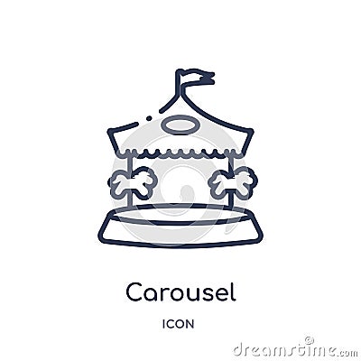 Linear carousel icon from Circus outline collection. Thin line carousel vector isolated on white background. carousel trendy Vector Illustration