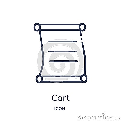 Linear cart icon from History outline collection. Thin line cart icon isolated on white background. cart trendy illustration Vector Illustration