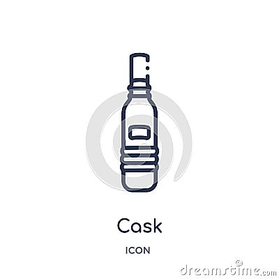 Linear cask icon from Drinks outline collection. Thin line cask vector isolated on white background. cask trendy illustration Vector Illustration