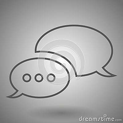 Linear chat icon illustration on gray background Cartoon Illustration