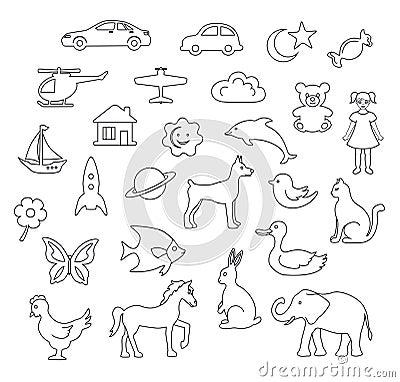 Linear Children's Objects Stock Photo