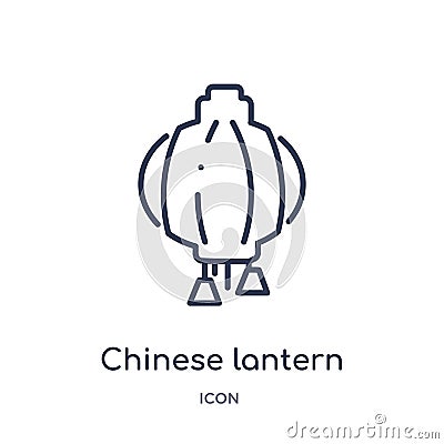 Linear chinese lantern icon from Cultures outline collection. Thin line chinese lantern icon isolated on white background. chinese Vector Illustration