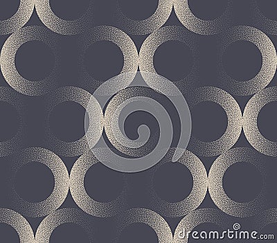 Linear Circles Elegant Fashion Vogue Seamless Pattern Vector Abstract Background Vector Illustration