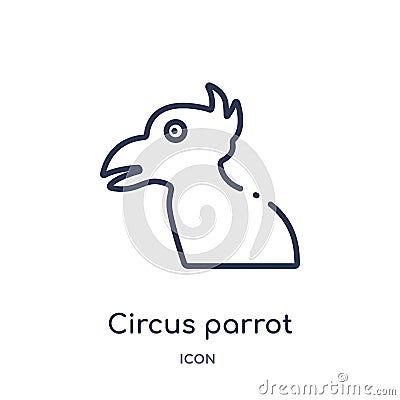 Linear circus parrot icon from Circus outline collection. Thin line circus parrot vector isolated on white background. circus Vector Illustration