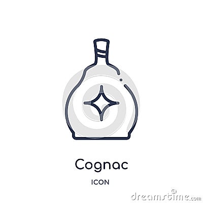 Linear cognac icon from Drinks outline collection. Thin line cognac vector isolated on white background. cognac trendy Vector Illustration