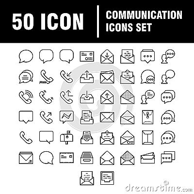 Linear communication icons set. Universal communication icon to use in web and mobile UI Stock Photo