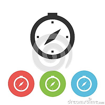 Linear compass vector simple flat icon Stock Photo