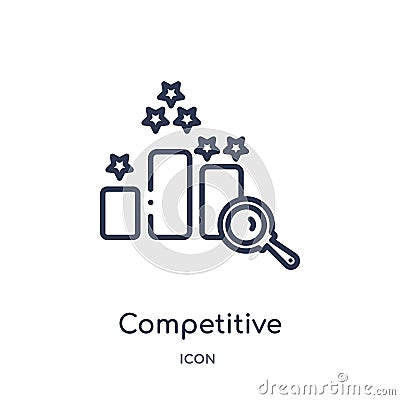 Linear competitive icon from Ethics outline collection. Thin line competitive vector isolated on white background. competitive Vector Illustration