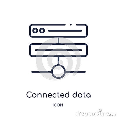 Linear connected data icon from Business and analytics outline collection. Thin line connected data vector isolated on white Vector Illustration
