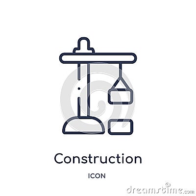 Linear construction icon from Geometry outline collection. Thin line construction icon isolated on white background. construction Vector Illustration