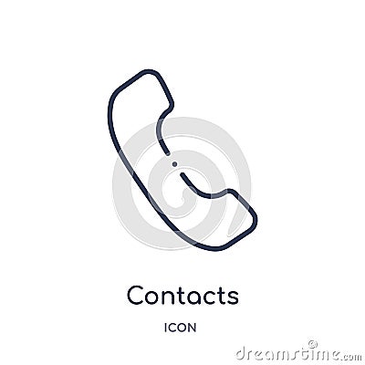 Linear contacts icon from Comunation outline collection. Thin line contacts vector isolated on white background. contacts trendy Vector Illustration